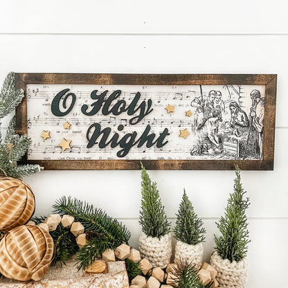 O Holy Night Christmas Nativity Sign