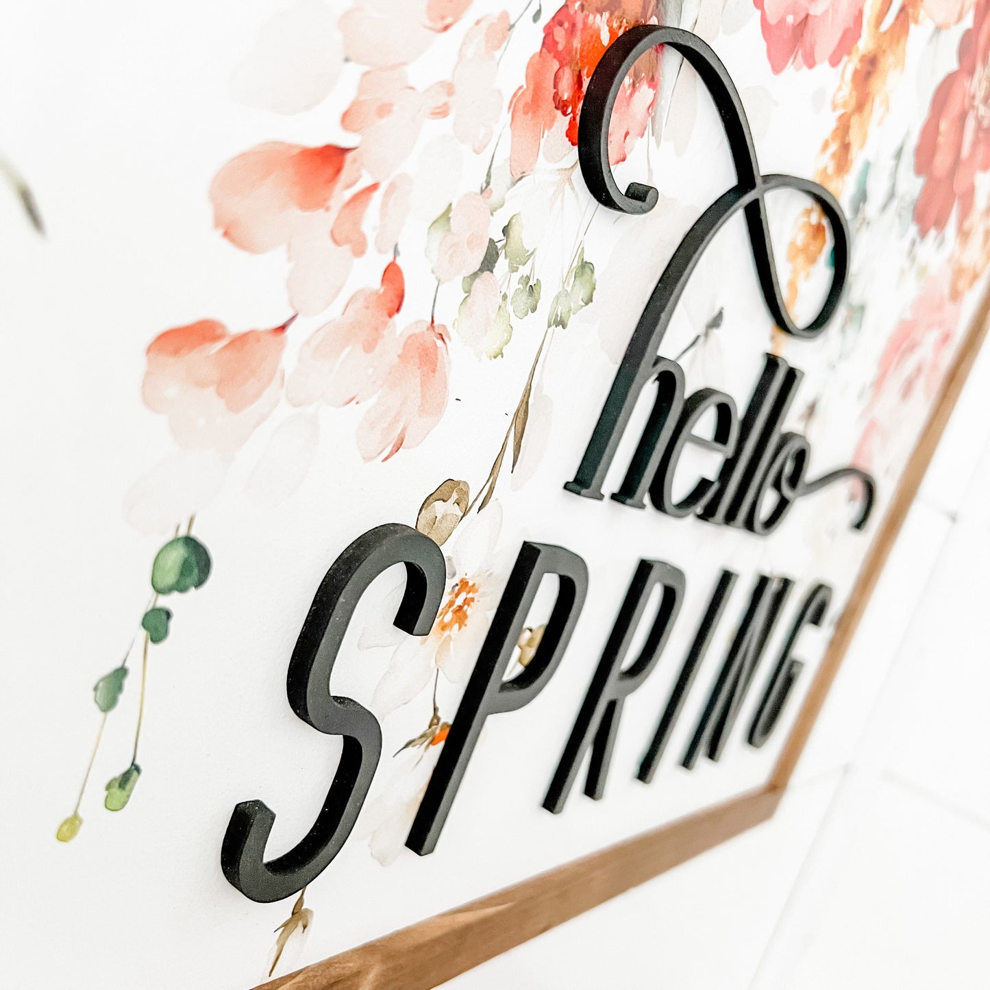 Hello Spring Wood Sign