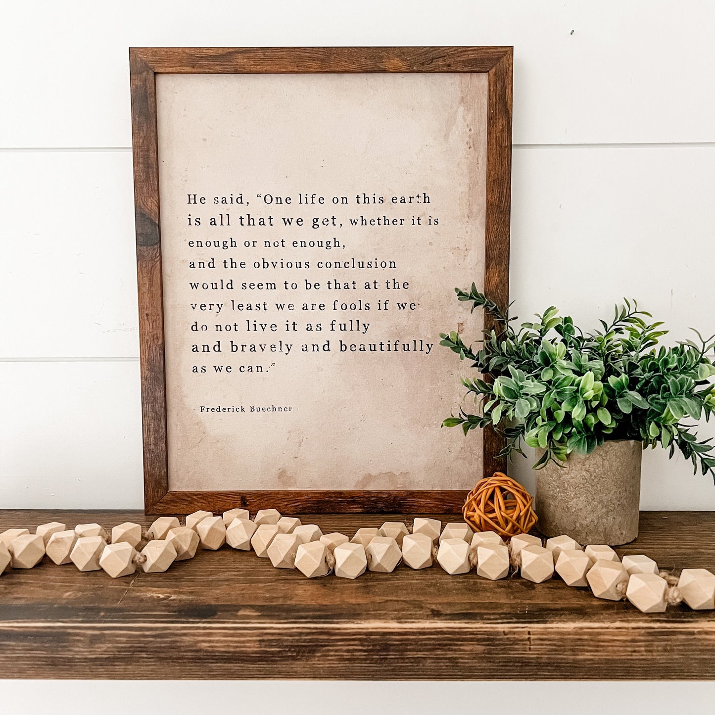 One Life Inspirational Quote Wood Sign