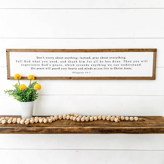 Pray About Everything Bible Verse Sign