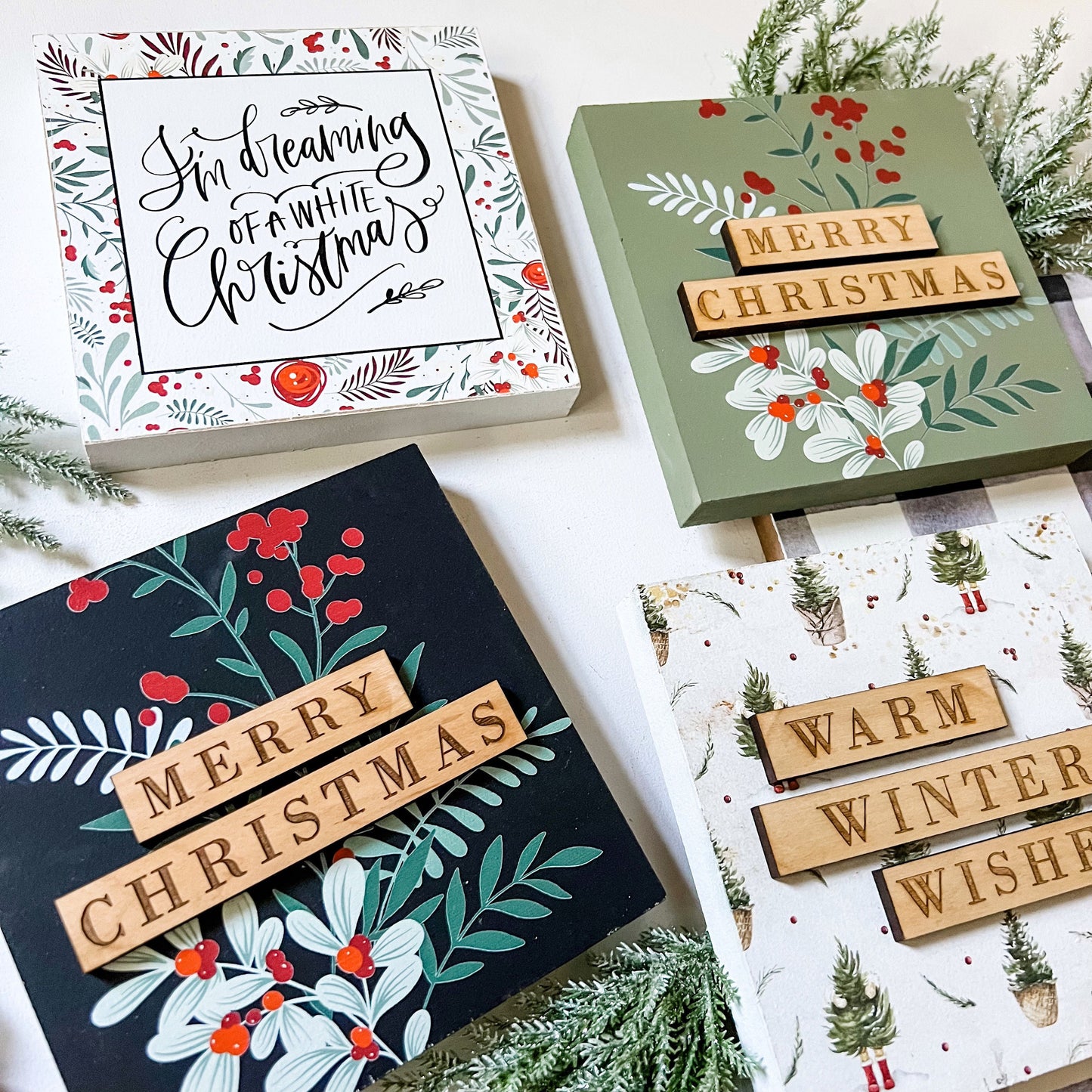 Christmas Mini Tiered Tray Signs