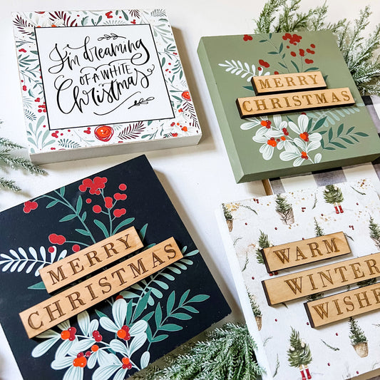 Christmas Mini Tiered Tray Signs