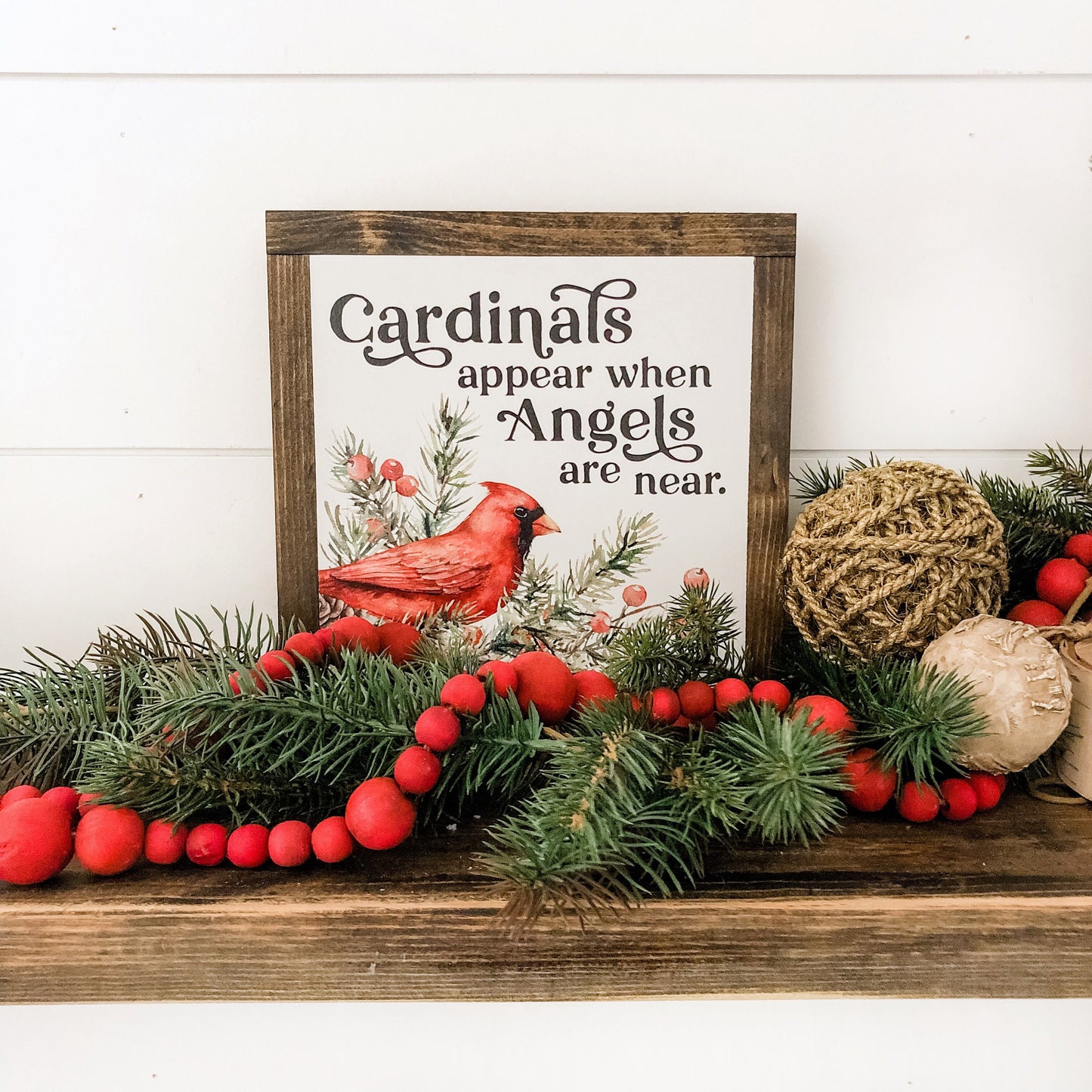 Cardinals Appear Angels Are Near Wood Sign