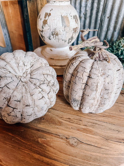 Faux White Birch Pumpkins