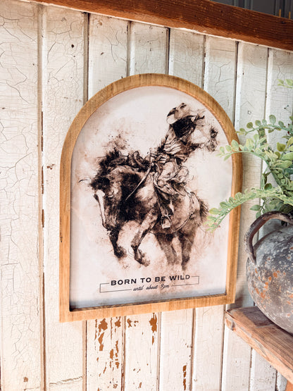 Born to be Wild Until 9pm Framed Arched Print
