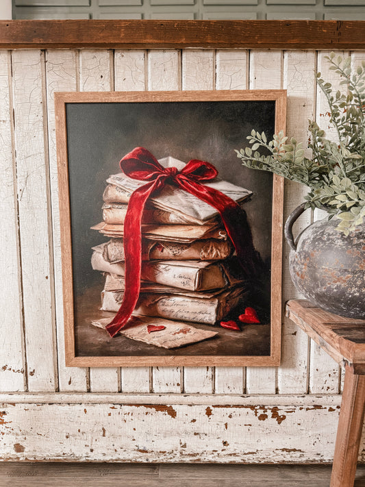 Stack of Love Letters Wall Art Wood Sign