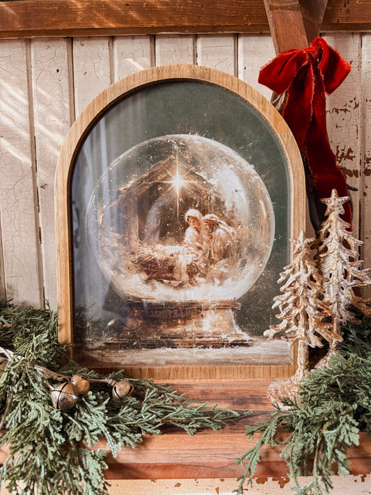 Framed Arch - Christmas Nativity Snow Globe