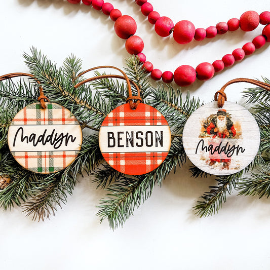 Round Christmas Stocking Tags