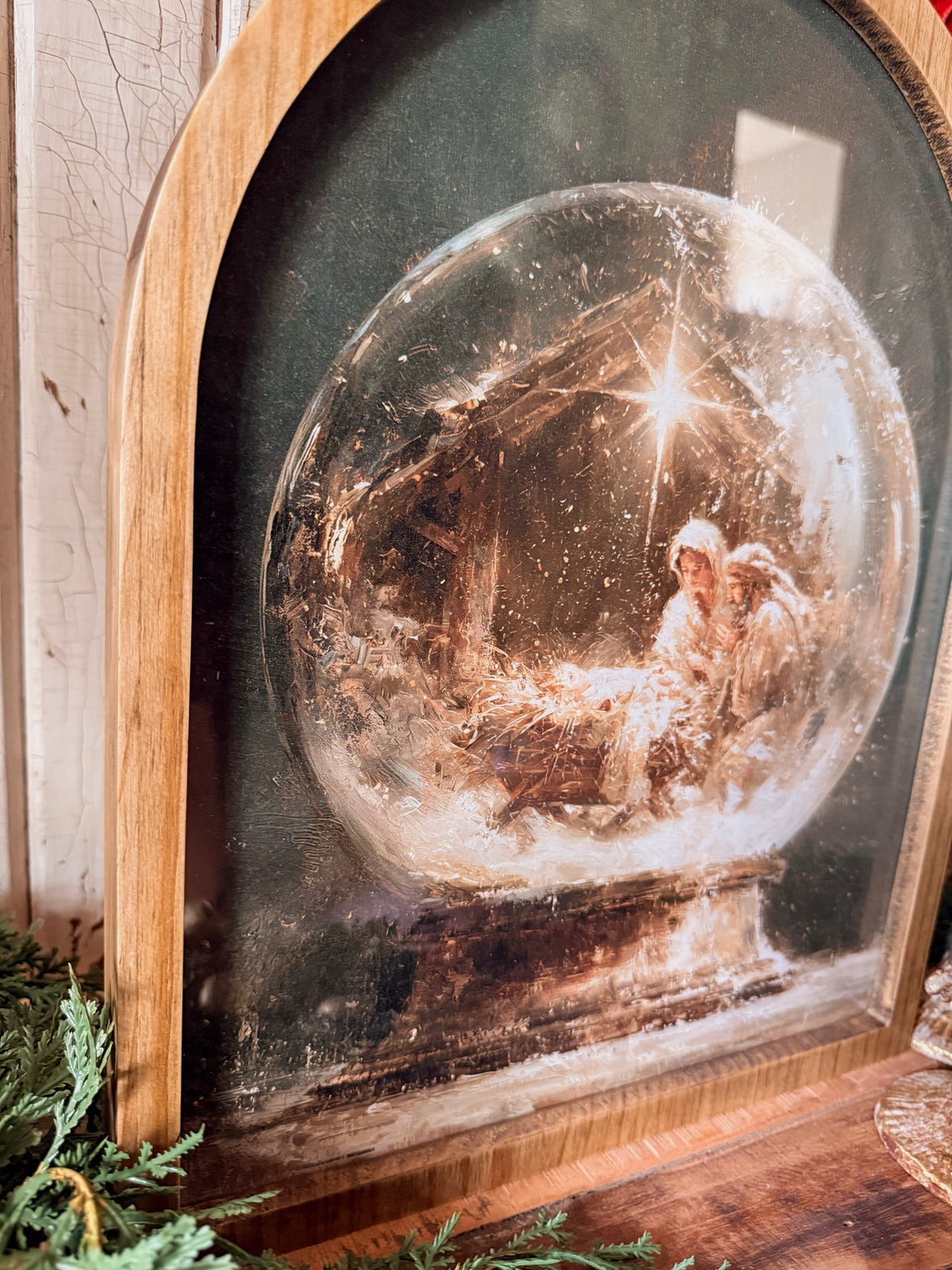 Framed Arch - Christmas Nativity Snow Globe