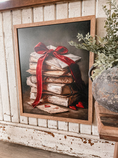 Stack of Love Letters Wall Art Wood Sign