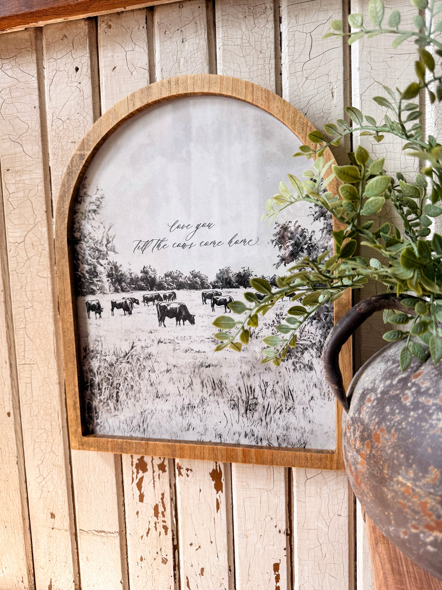 Love You Till The Cows Come Home Framed Arched Print