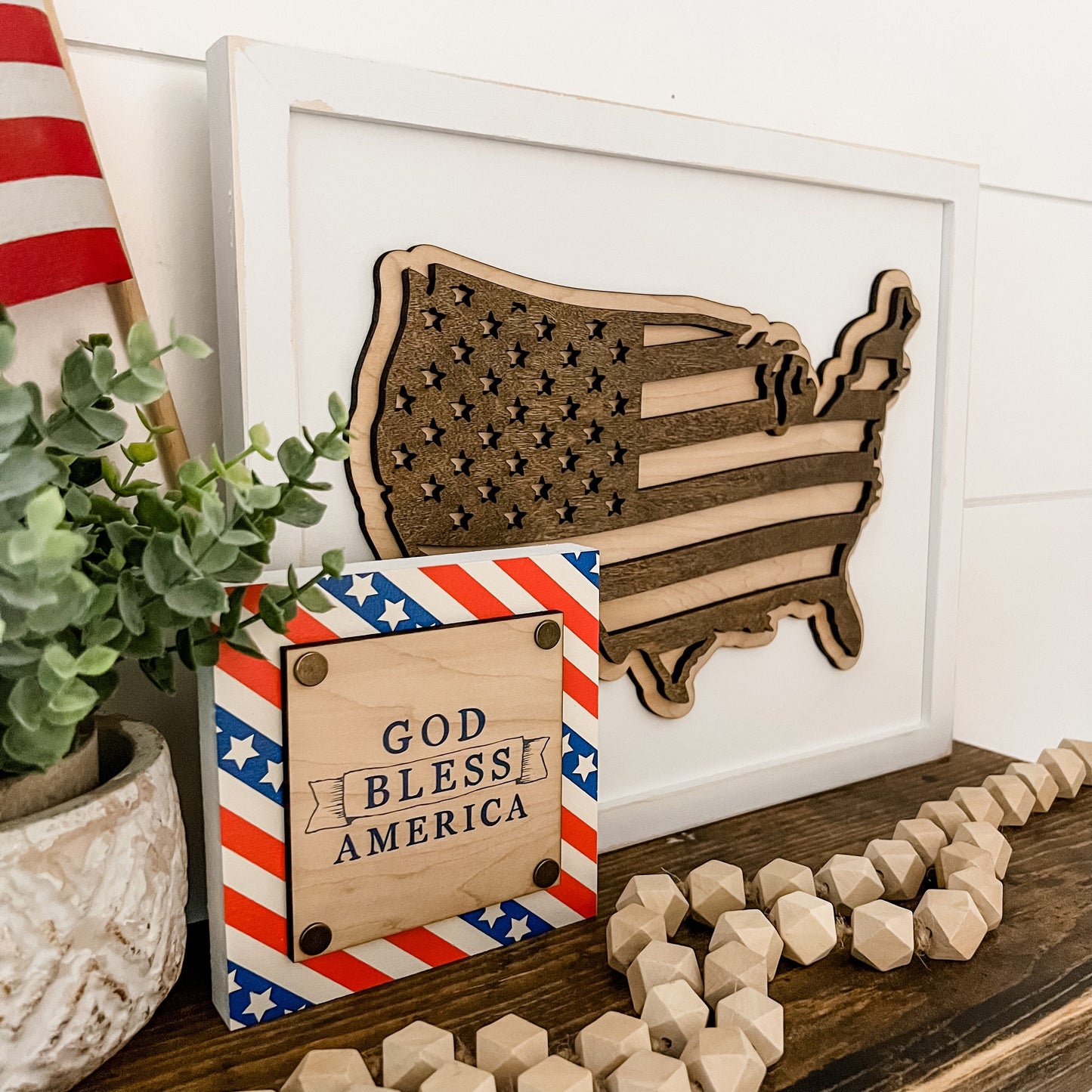 United States American Flag Laser Cut Sign