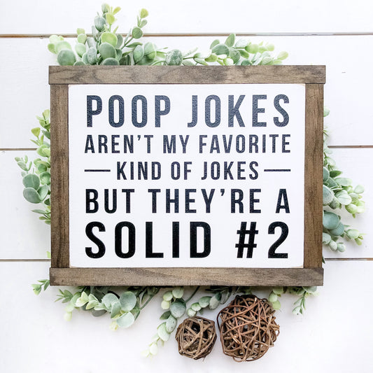 Poop Jokes, Solid #2 Funny Bathroom Sign