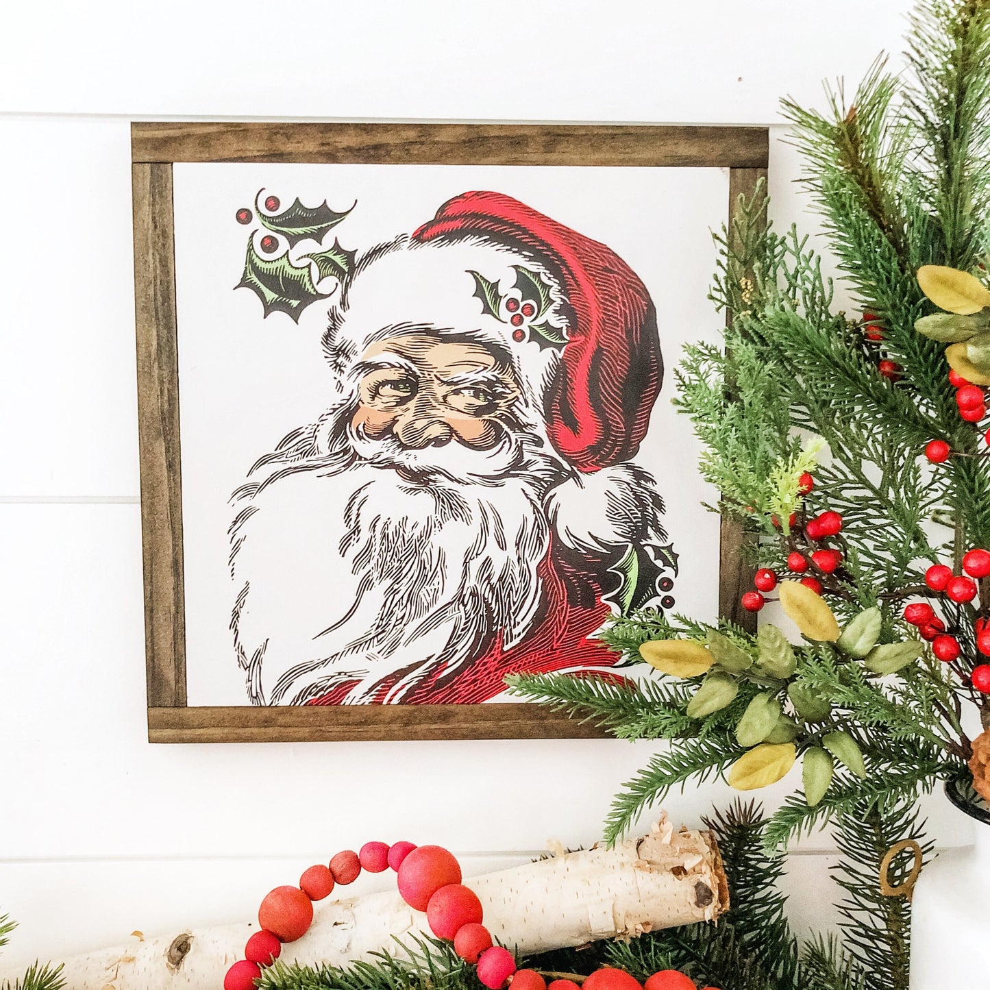 Santa Face Christmas Sign