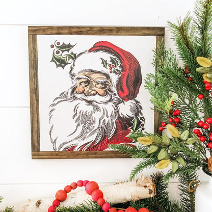 Santa Face Christmas Sign