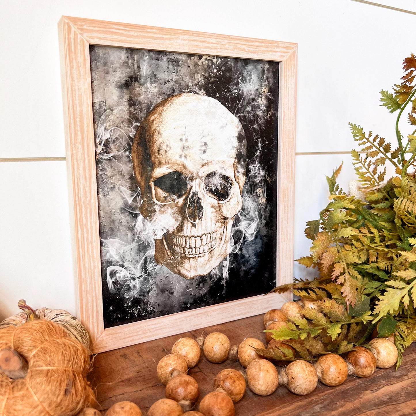Halloween Skull Wood Sign