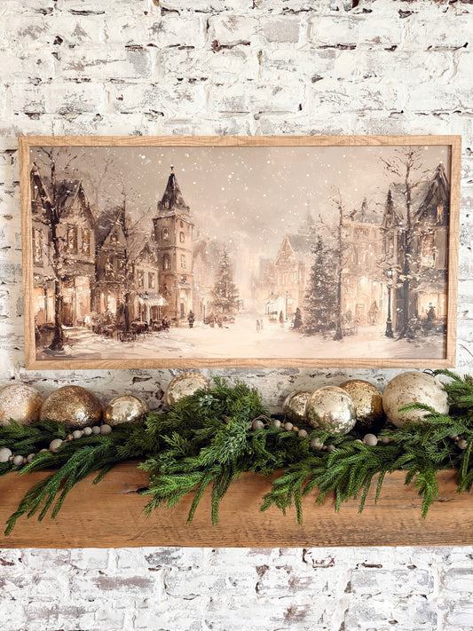 Neutral Winter Village Christmas Sign