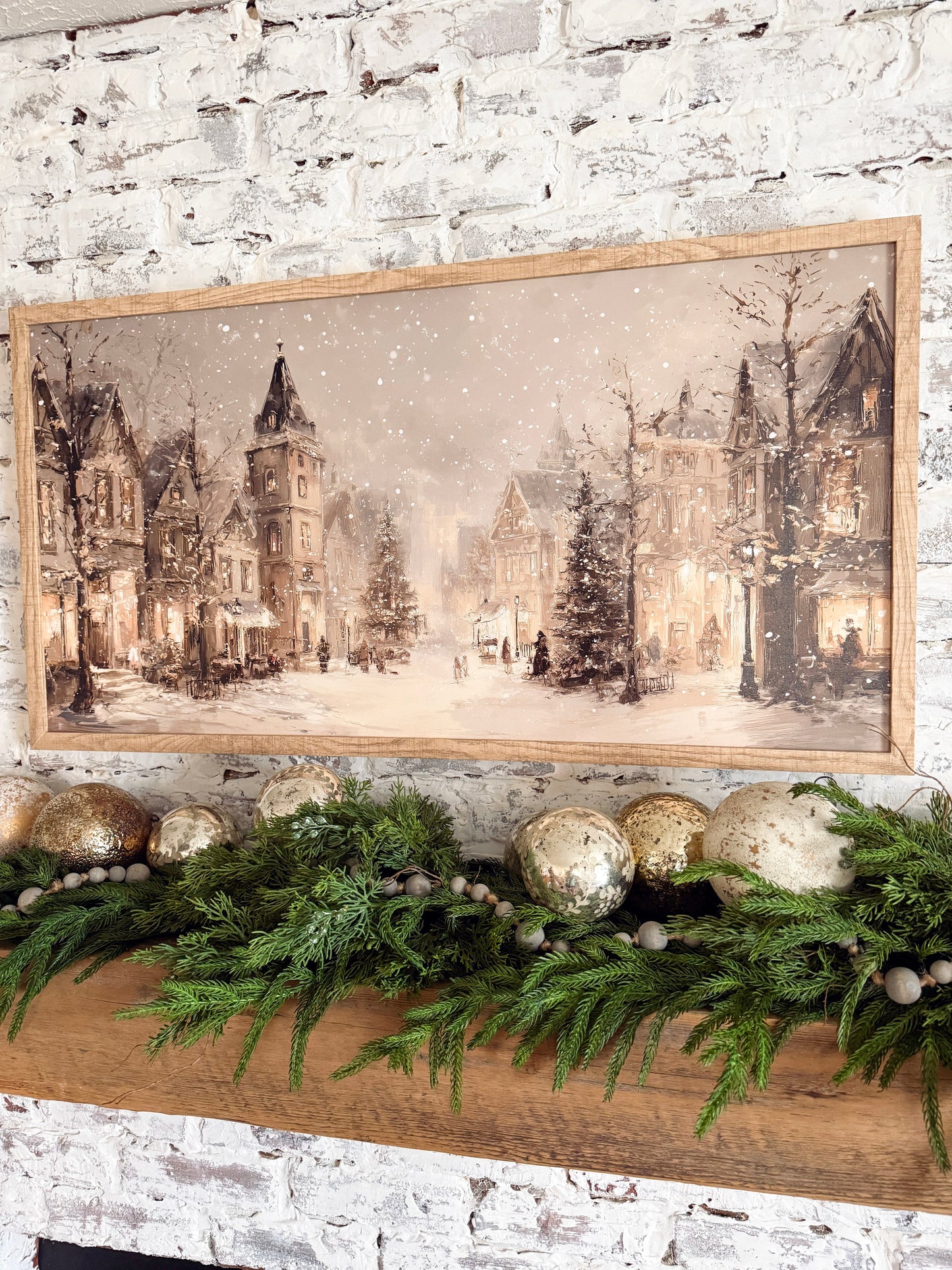 Neutral Winter Village Christmas Sign