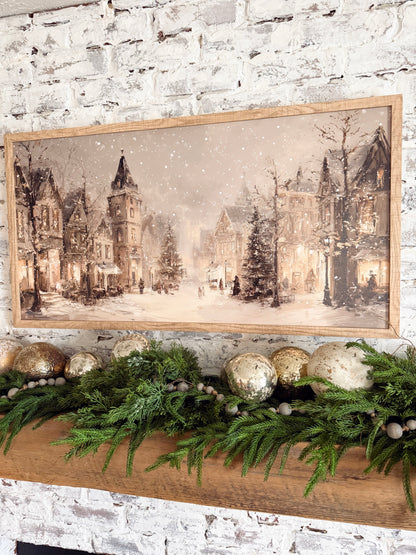 Neutral Winter Village Christmas Sign