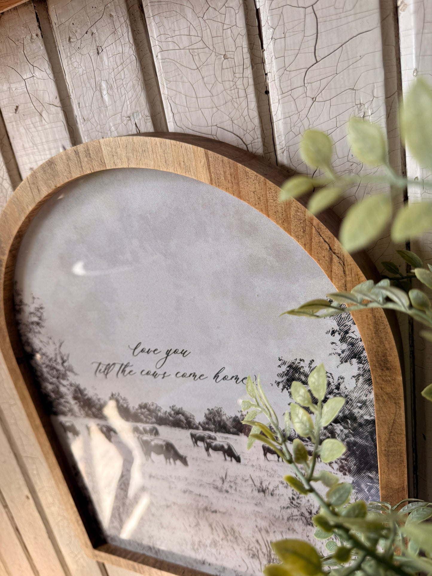 Love You Till The Cows Come Home Framed Arched Print