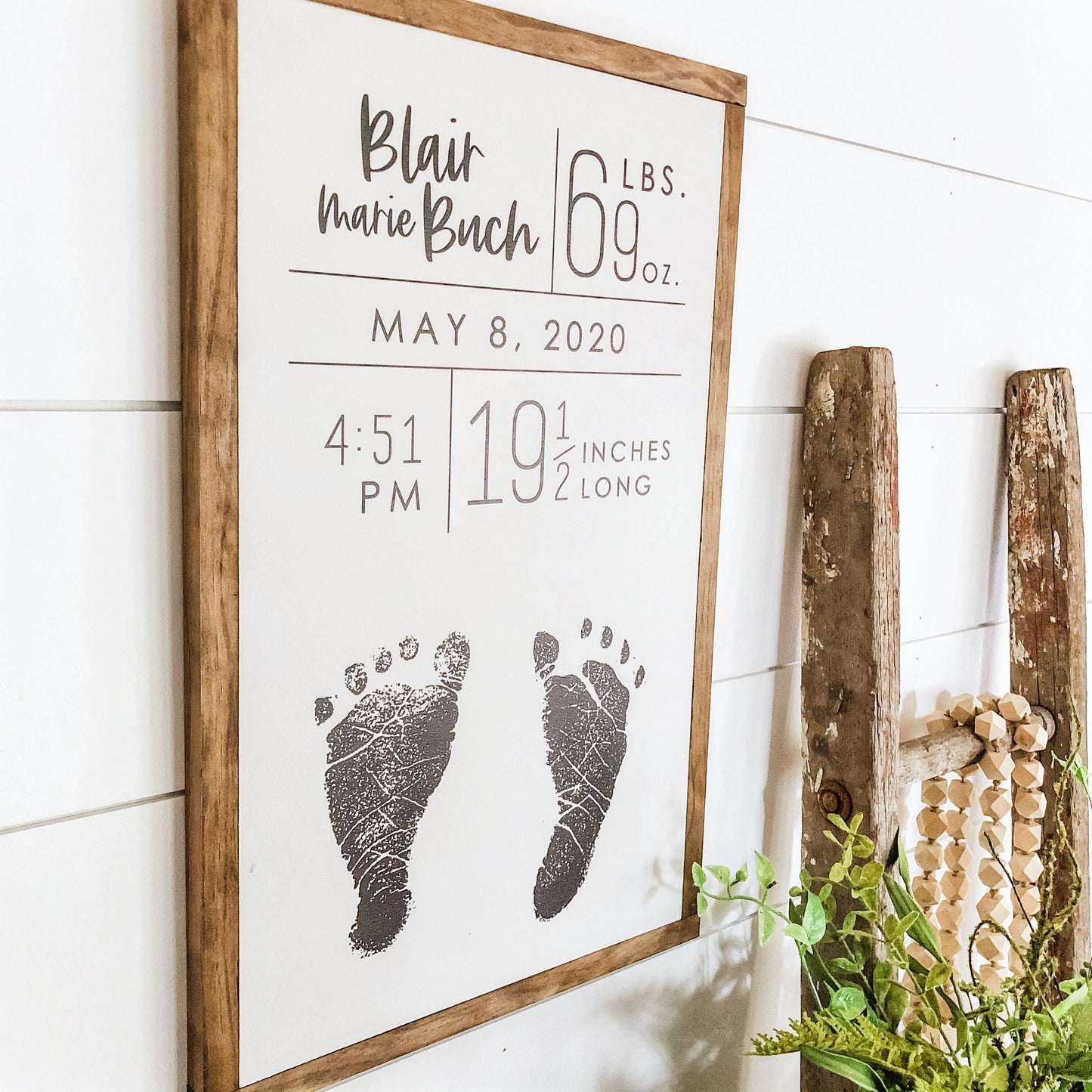 Personalized Nursery Sign Foot Image