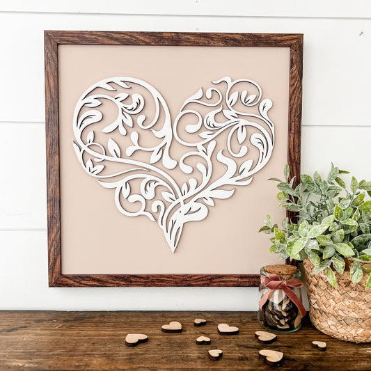 Valentines Day Laser Cut Heart Sign