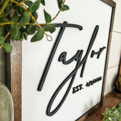 Custom Last Name Sign - Square Size