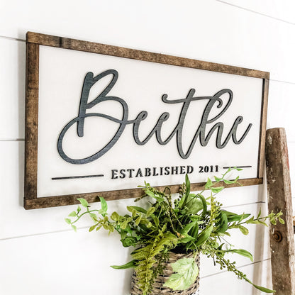 Custom Last Name Sign