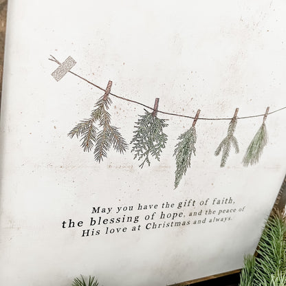 Christmas Faith Quote Wood Sign