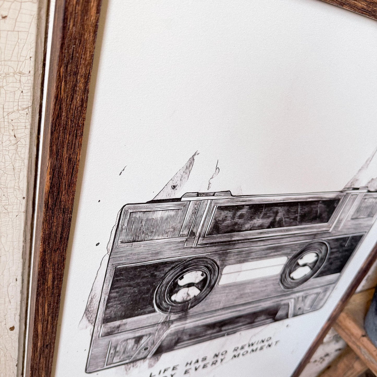 Life Has No Rewind Retro Cassette Tape Wall Art