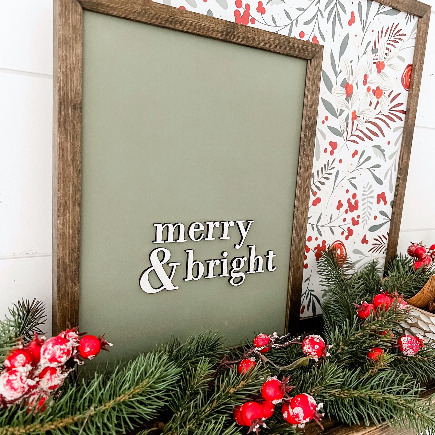 Merry & Bright Christmas Sign