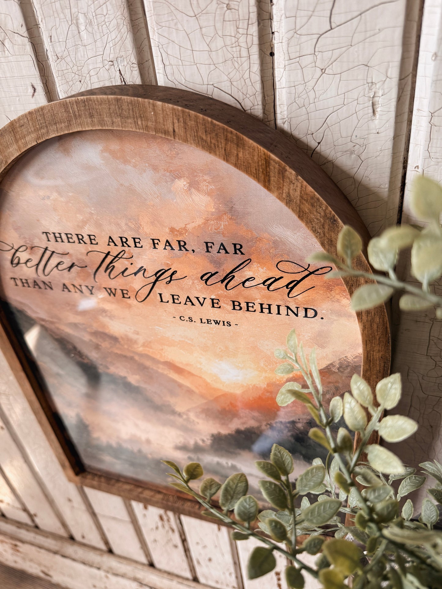 Better Things Ahead Mountain Landscape Framed Arched Print