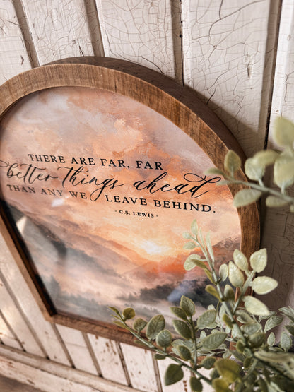 Better Things Ahead Mountain Landscape Framed Arched Print