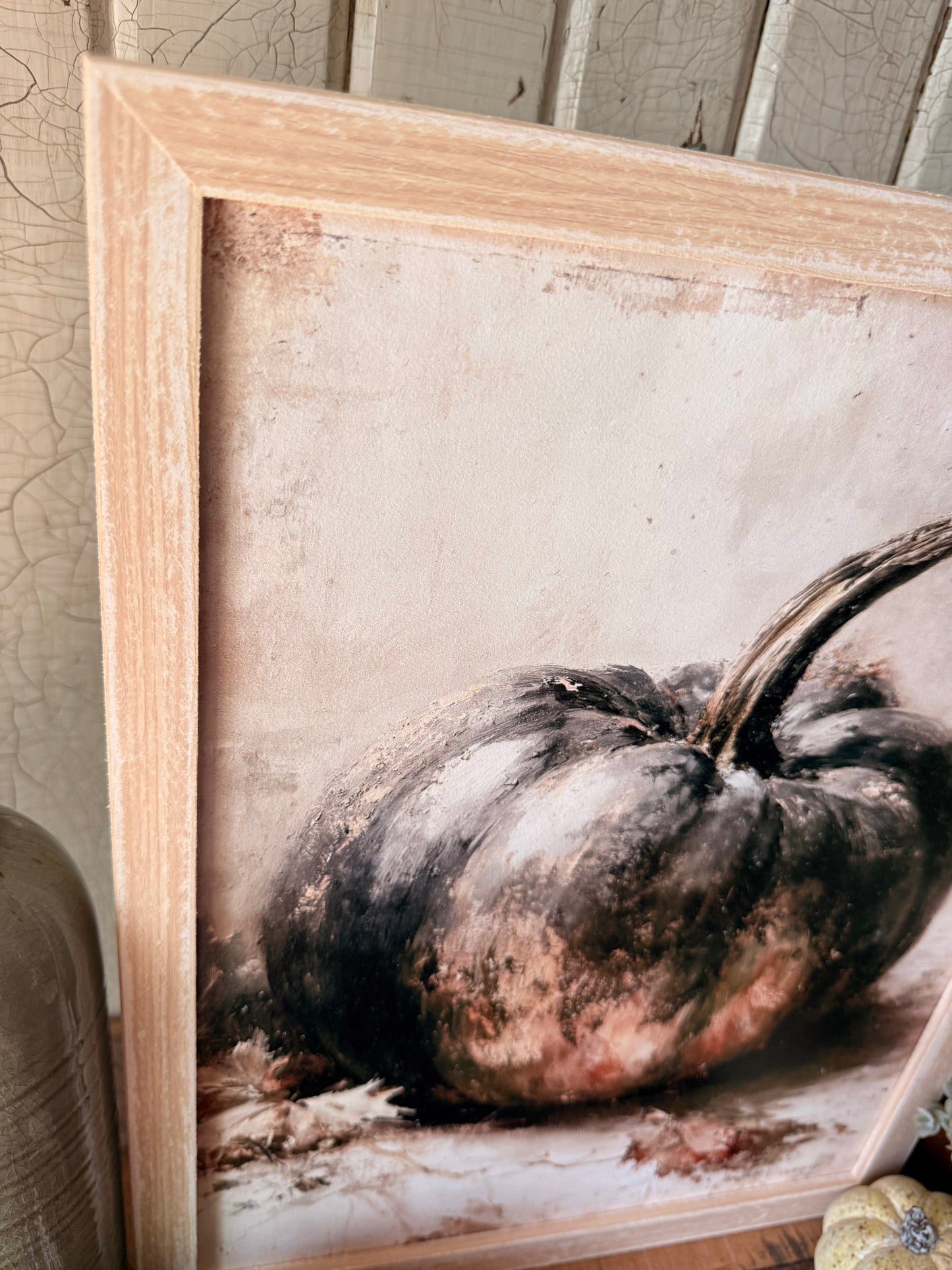 Vintage Pumpkin Still Life Art Print Wood Sign