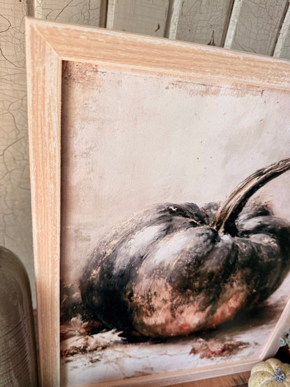 Vintage Pumpkin Still Life Art Print Wood Sign