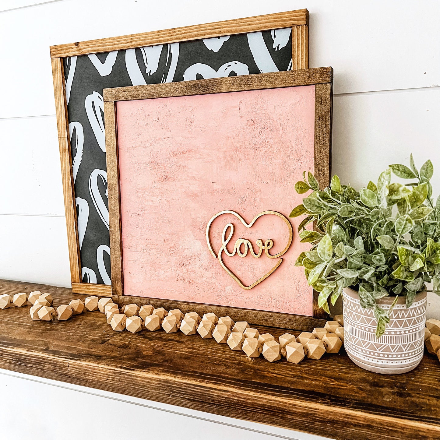 Valentine Chunky Hearts Wood Sign Sign