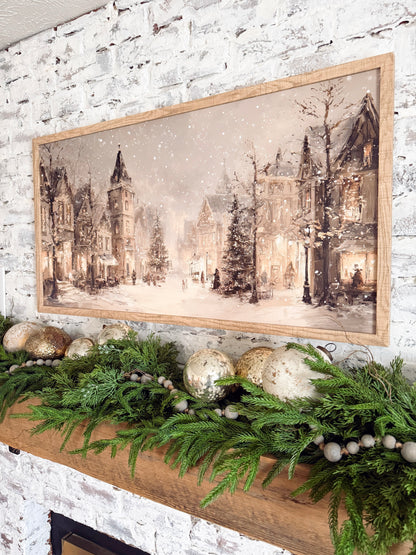 Neutral Winter Village Christmas Sign