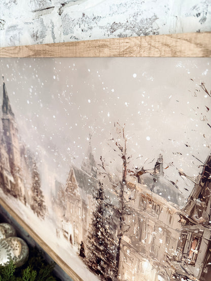 Neutral Winter Village Christmas Sign