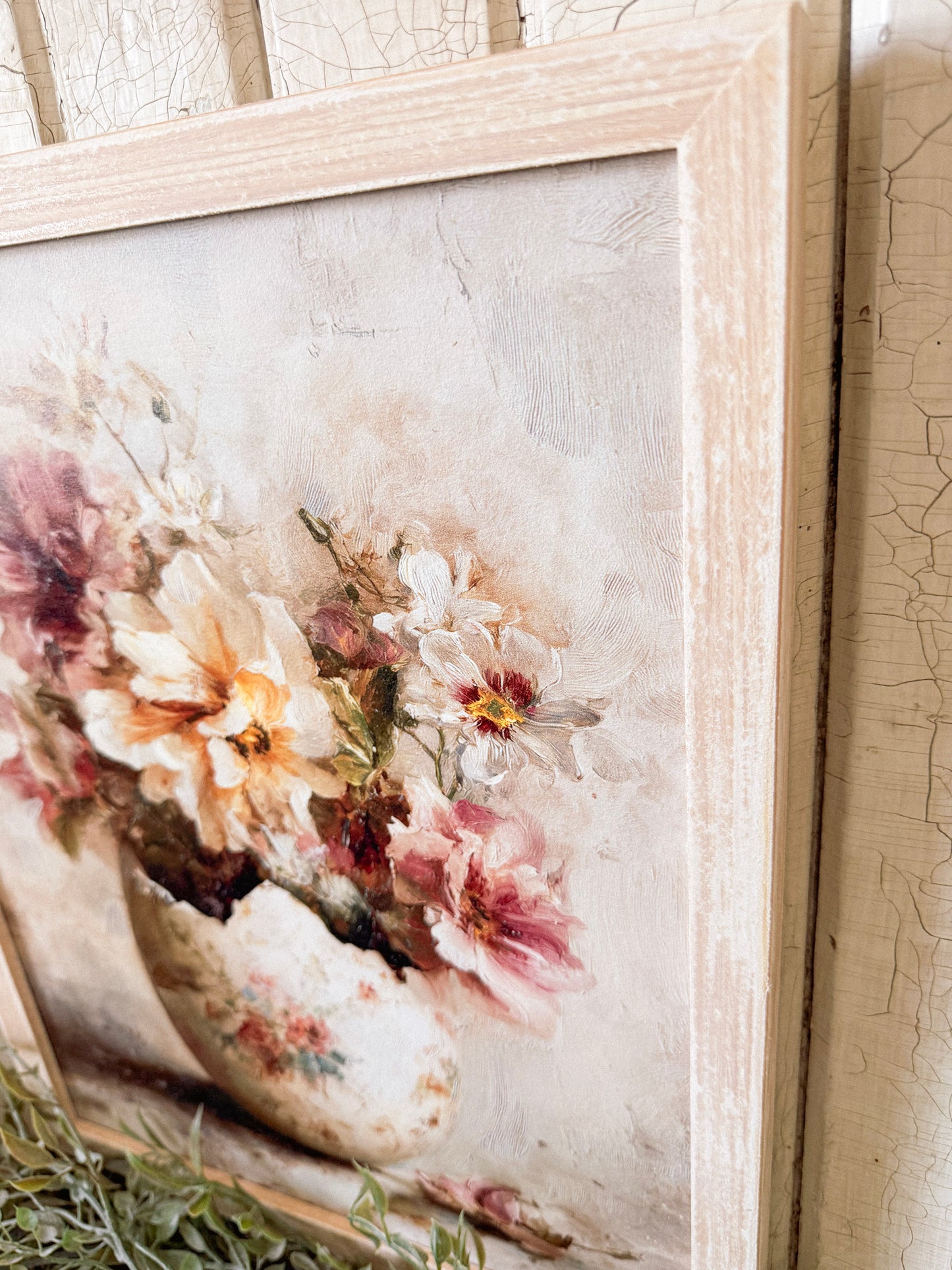 Spring Floral in Vintage Egg Wood Sign