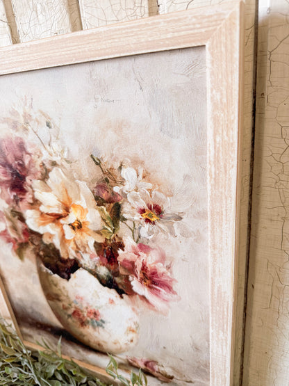 Spring Floral in Vintage Egg Wood Sign