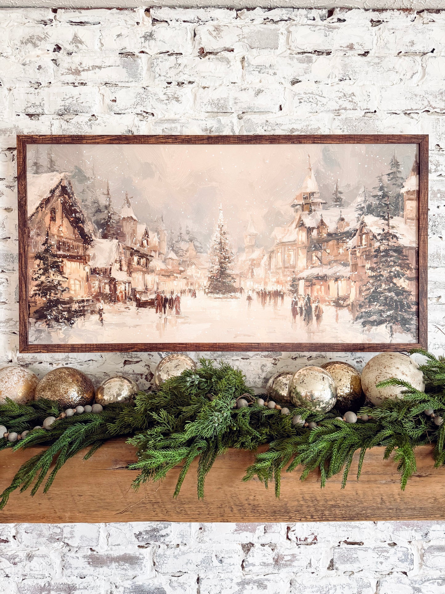 Colorful Winter Village Christmas Sign