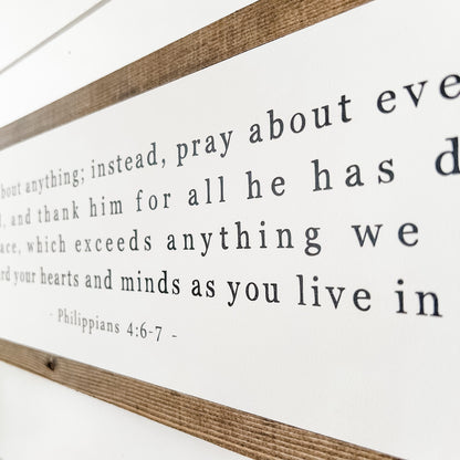 Pray About Everything Bible Verse Sign