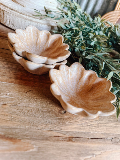 Mini Honey Brown Flower Dish