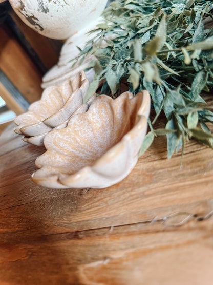 Mini Honey Brown Flower Dish
