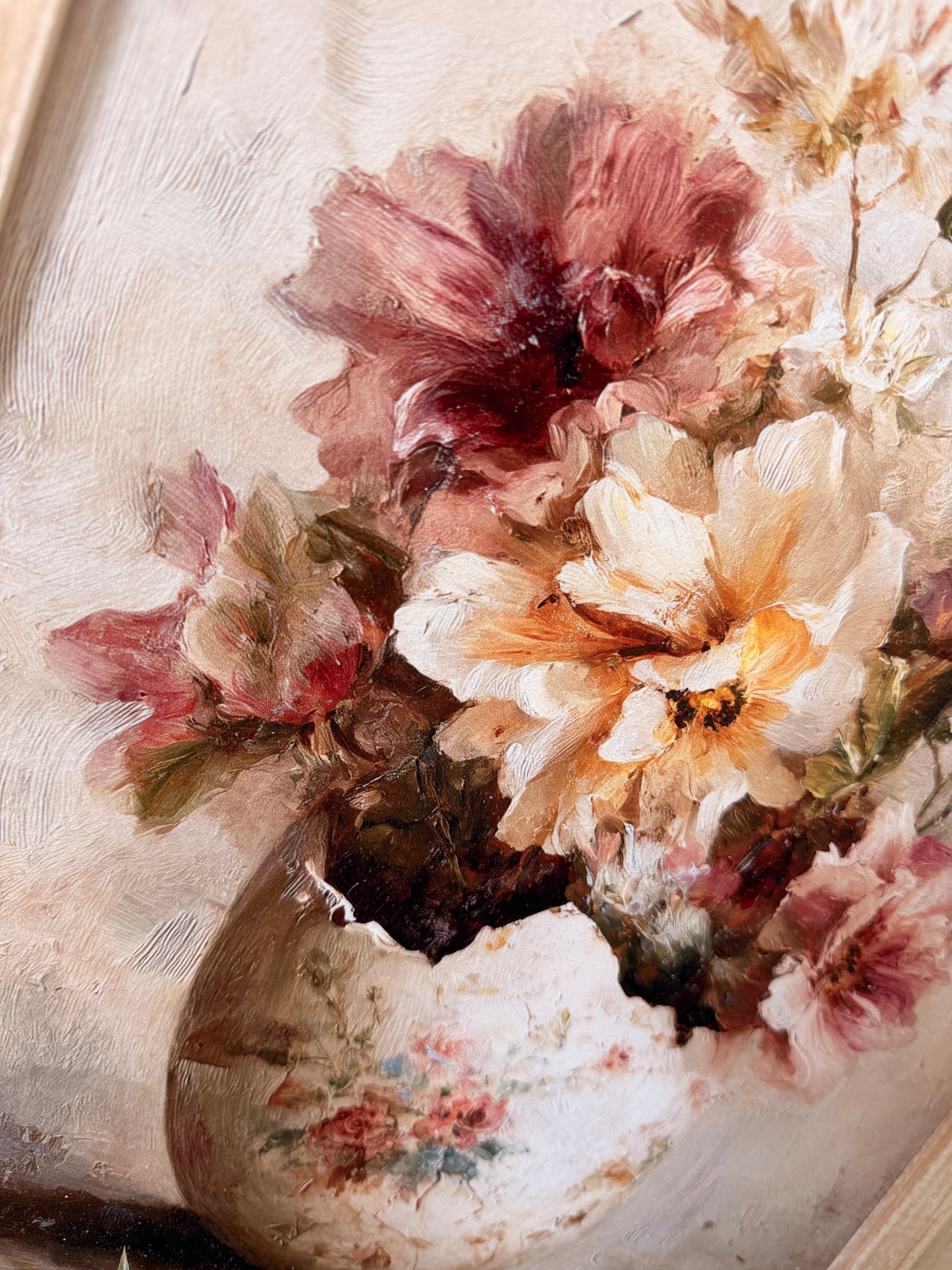 Spring Floral in Vintage Egg Wood Sign