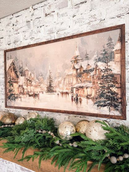 Colorful Winter Village Christmas Sign