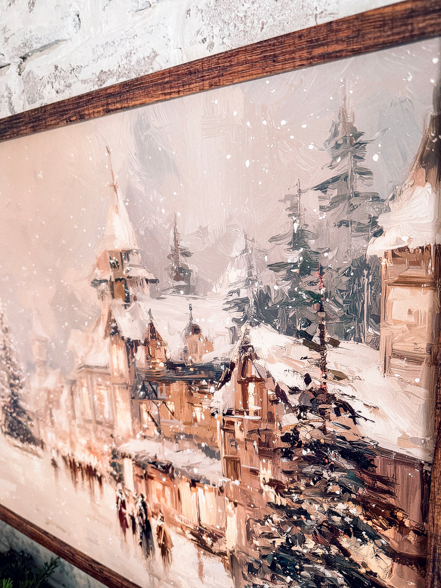 Colorful Winter Village Christmas Sign