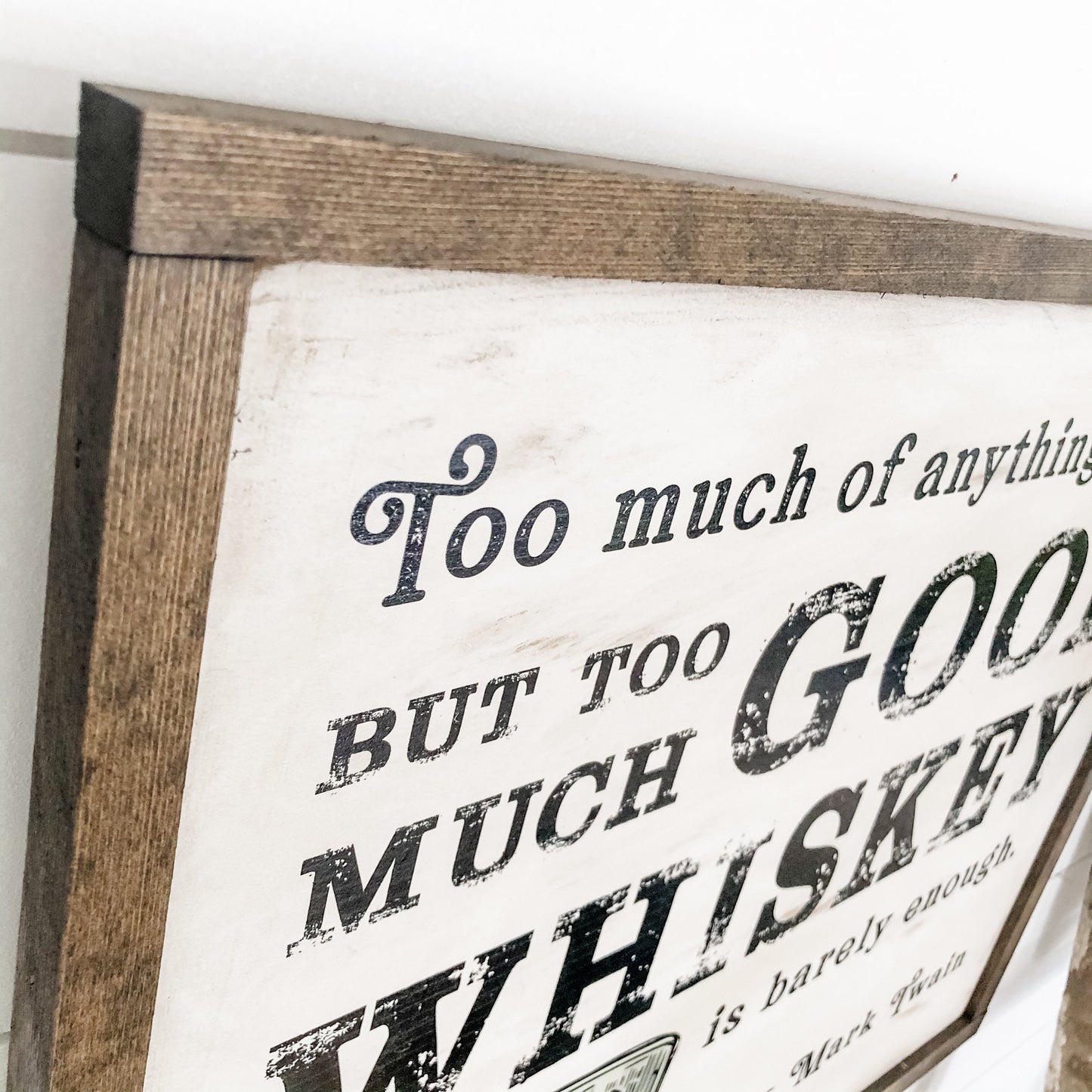 Mark Twain Good Whiskey Bar Sign