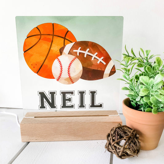 Sports Theme Personalized Nightlight