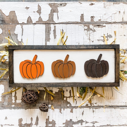 Fall Laser Cut Pumpkins Wood Sign